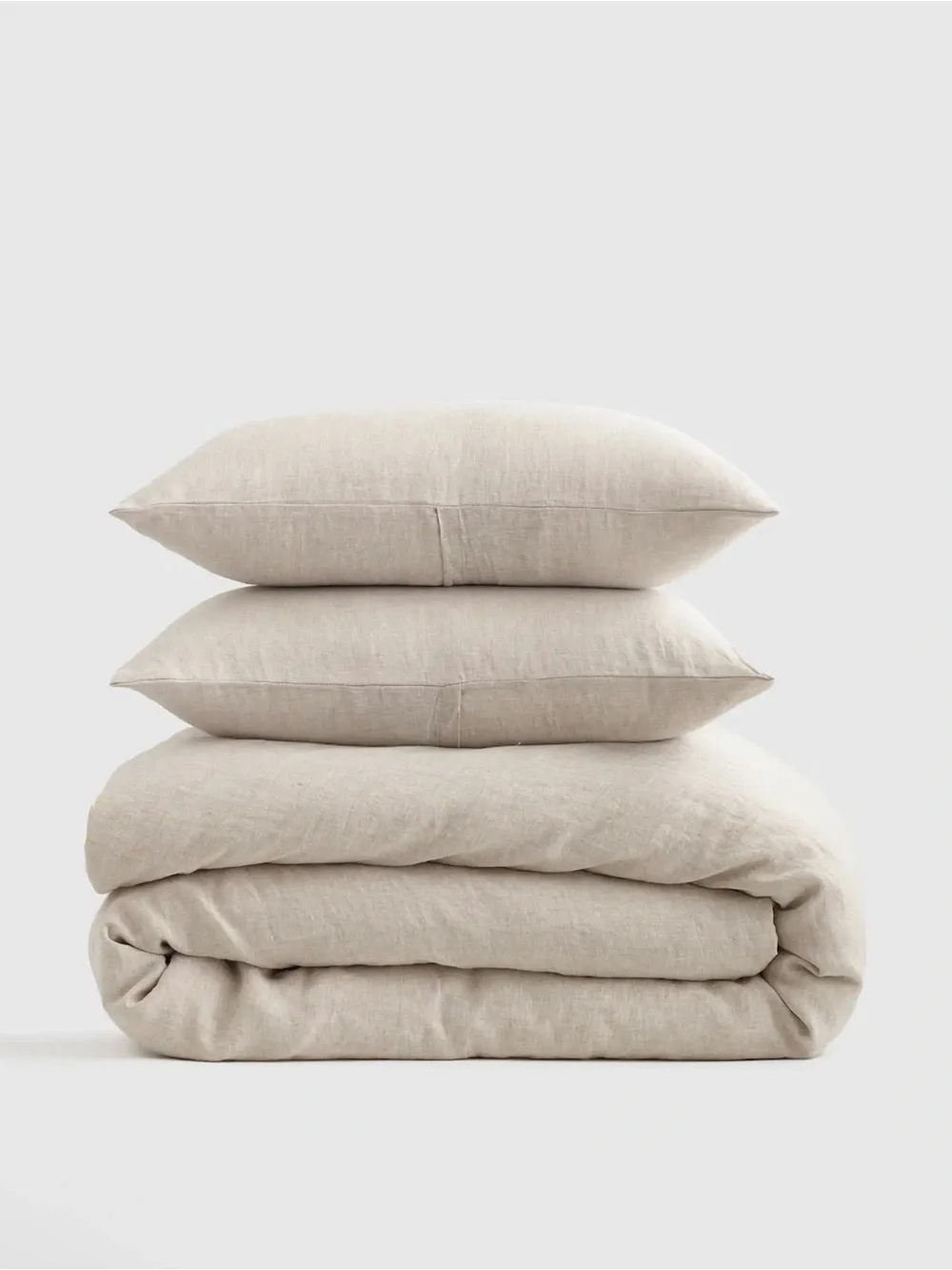 Quince European Linen Duvet Cover Set Full/Queen | Natural Chambray | 100% Linen
